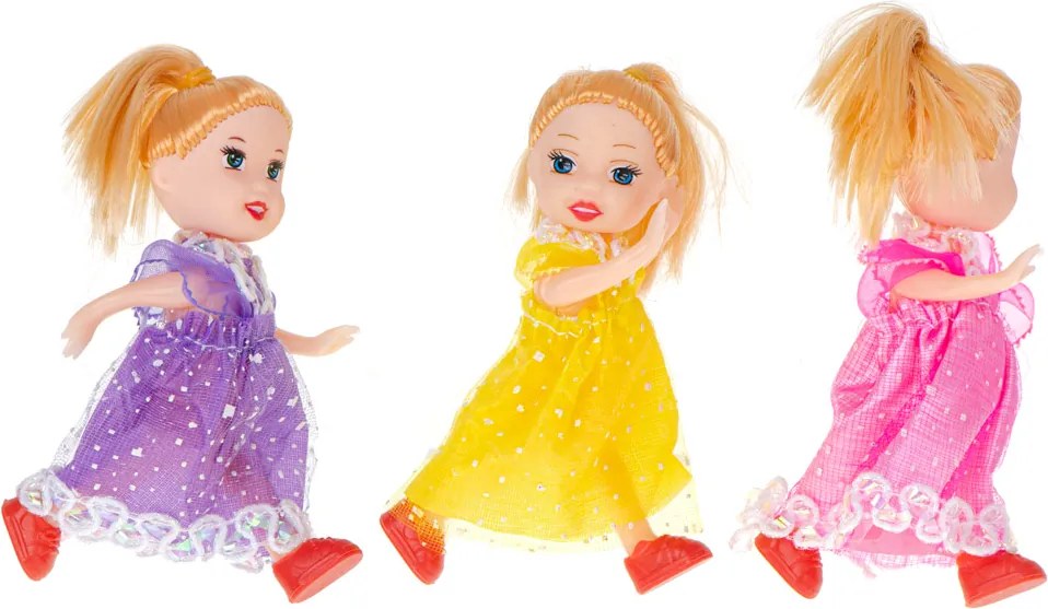 KIK Bábiky do domčeka, sada 3 ks, 10 cm
