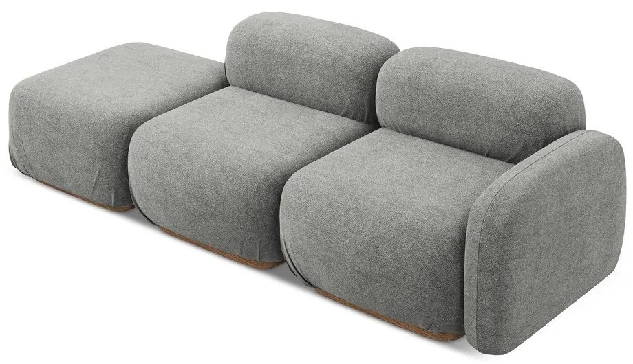 Sivá leňoška z textílie buklé (ľavý roh) Ailani – Makamii