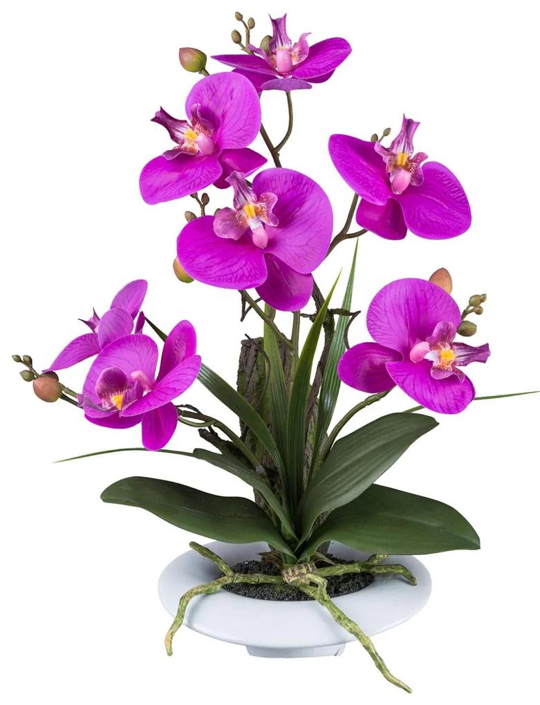 Gasper Orchidea v keramickom kvetináči, 41 cm, fialová