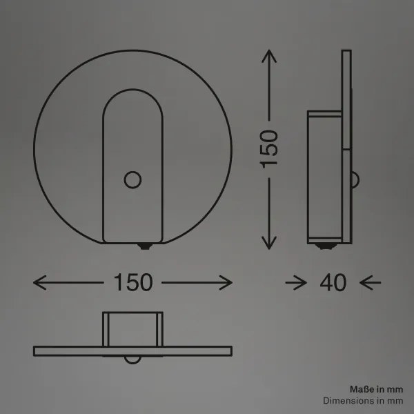 Briloner 3889015 - LED nabíjacie nástenné svietidlo so senzorom TARO LED/2,5W/5V 1800 mAh čierne