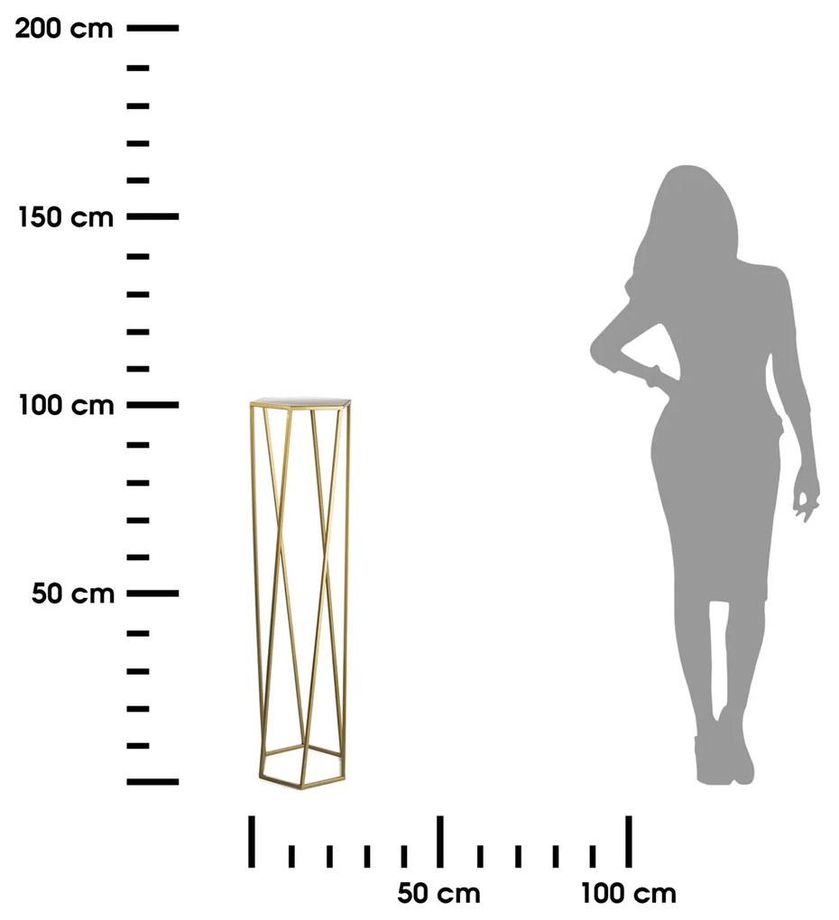 STOJAN NA KVETINÁČ HEXAGON 100X24X27 CM ZLATÁ