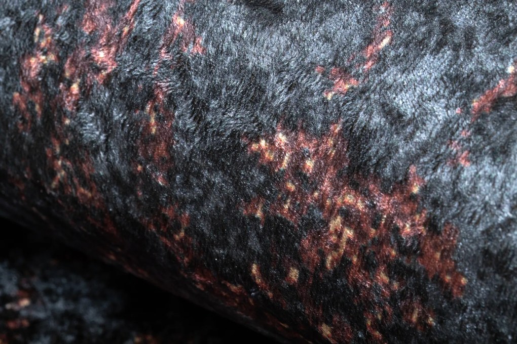 ANDRE prateľný koberec Ornament, čierno-terakotový, rozmer 160x220 cm