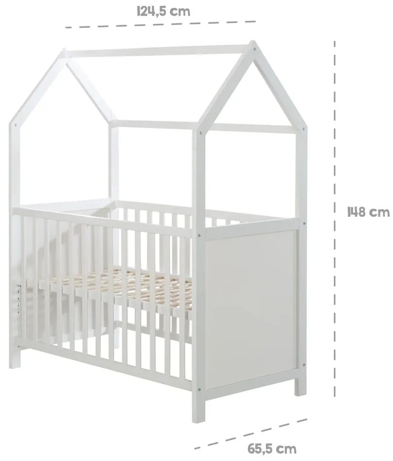 Biela postieľka 60x120 cm – Roba