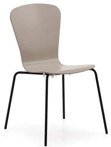 Stolička MILLA, čierne nohy, ílová šedá