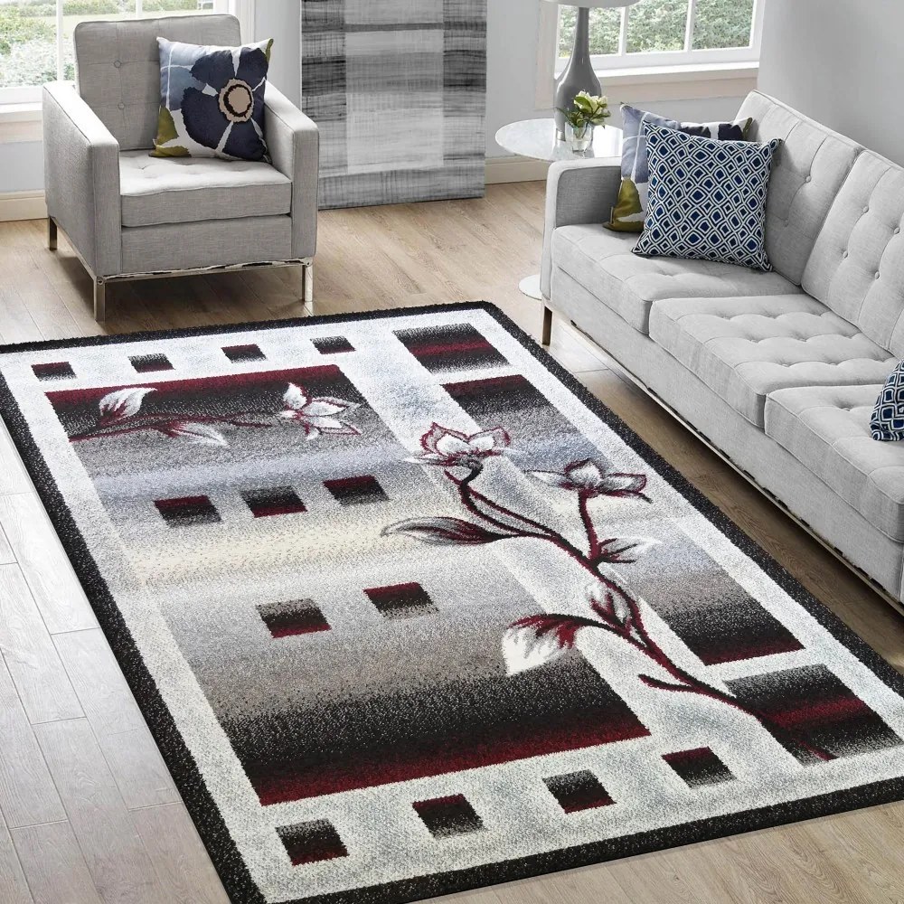 Moderný koberec do obývačky s motívom kvetov Šírka: 80 cm | Dĺžka: 150 cm