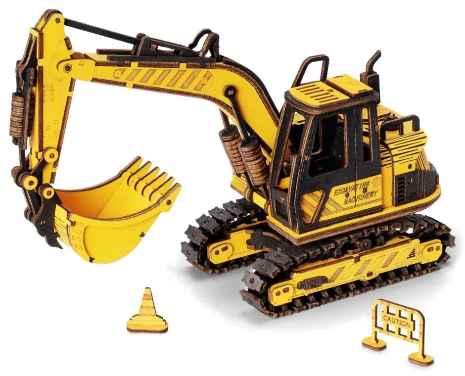 Robotime Rokr 3D dřevěné puzzle Bagr 395 ks