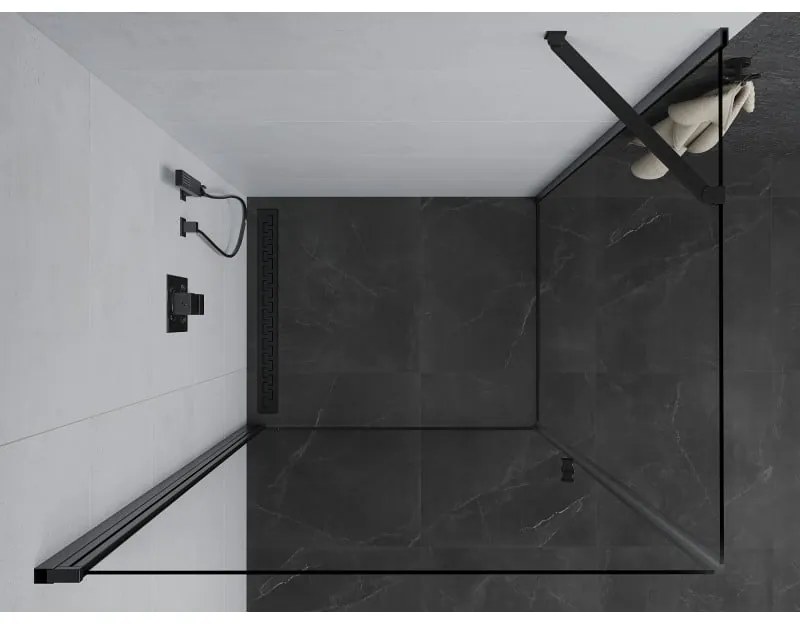 Mexen Pretoria sprchovací kút 80x100cm, 6mm sklo, čierny profil-číre sklo, 852-080-100-70-00