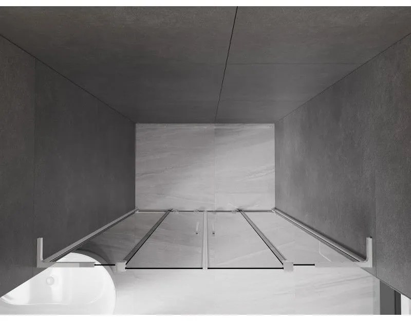 Mexen Velar L Duo, posuvné sprchové dvere do otvoru 160 cm, 8mm šedé sklo, chrómová, 871-160-003-42-01