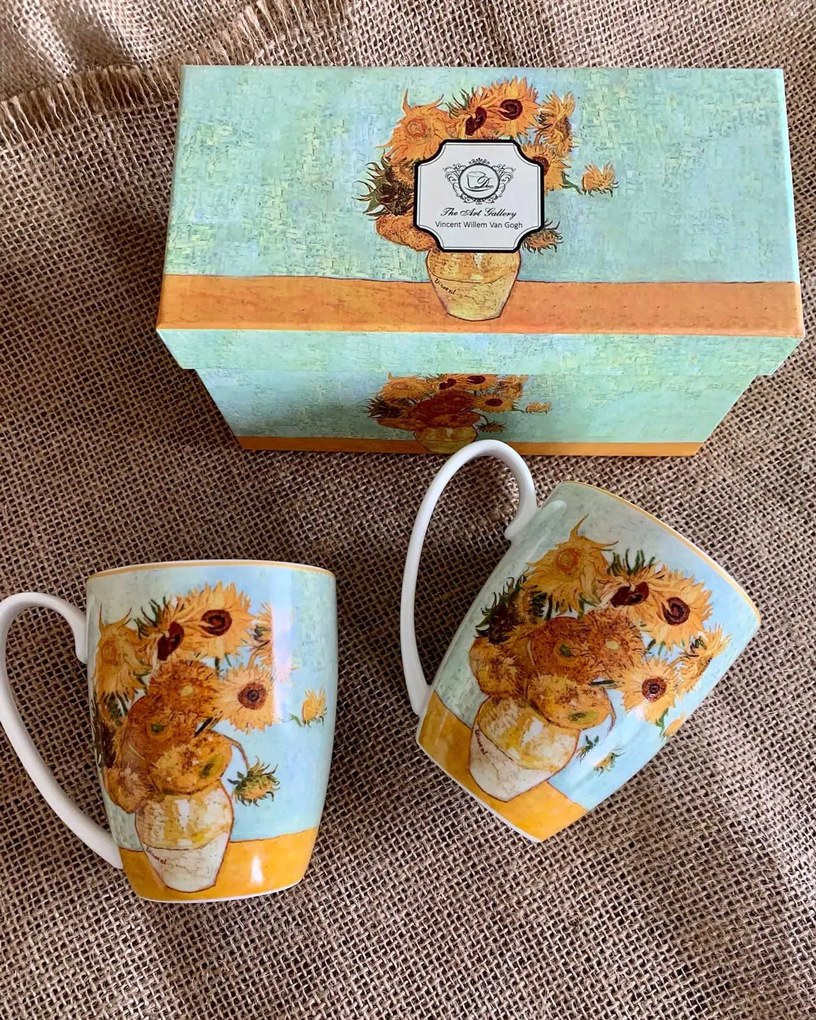 Porcelánový hrnček Van Gogh Sunflowers 350 ml sada 2ks