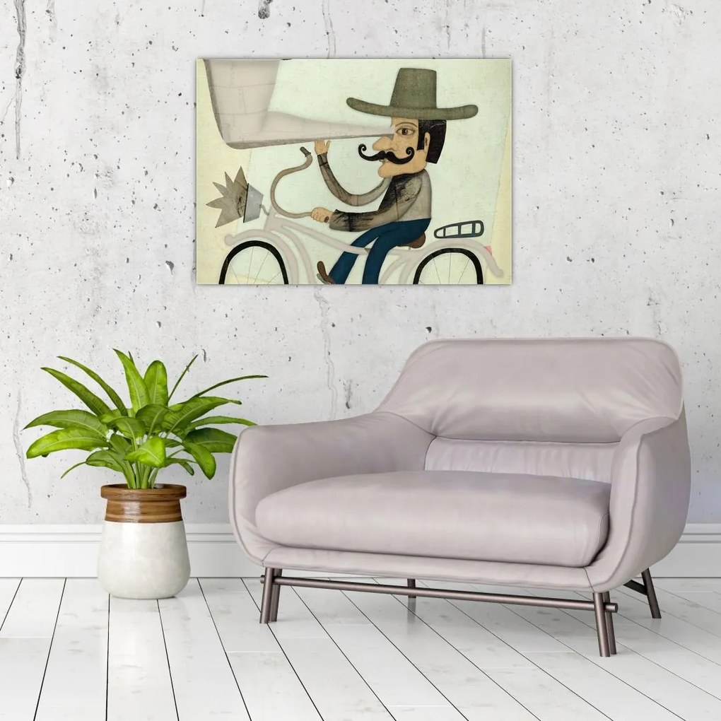 Astronóm na bicykli (70x50 cm)