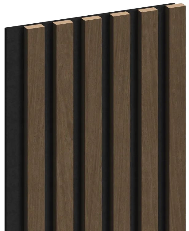 Mexen Lam-F, akustické stenové lamely 275 × 30 cm, plstený podklad 8 mm, technická dyha, orech espresso, S105-275307-3015-019