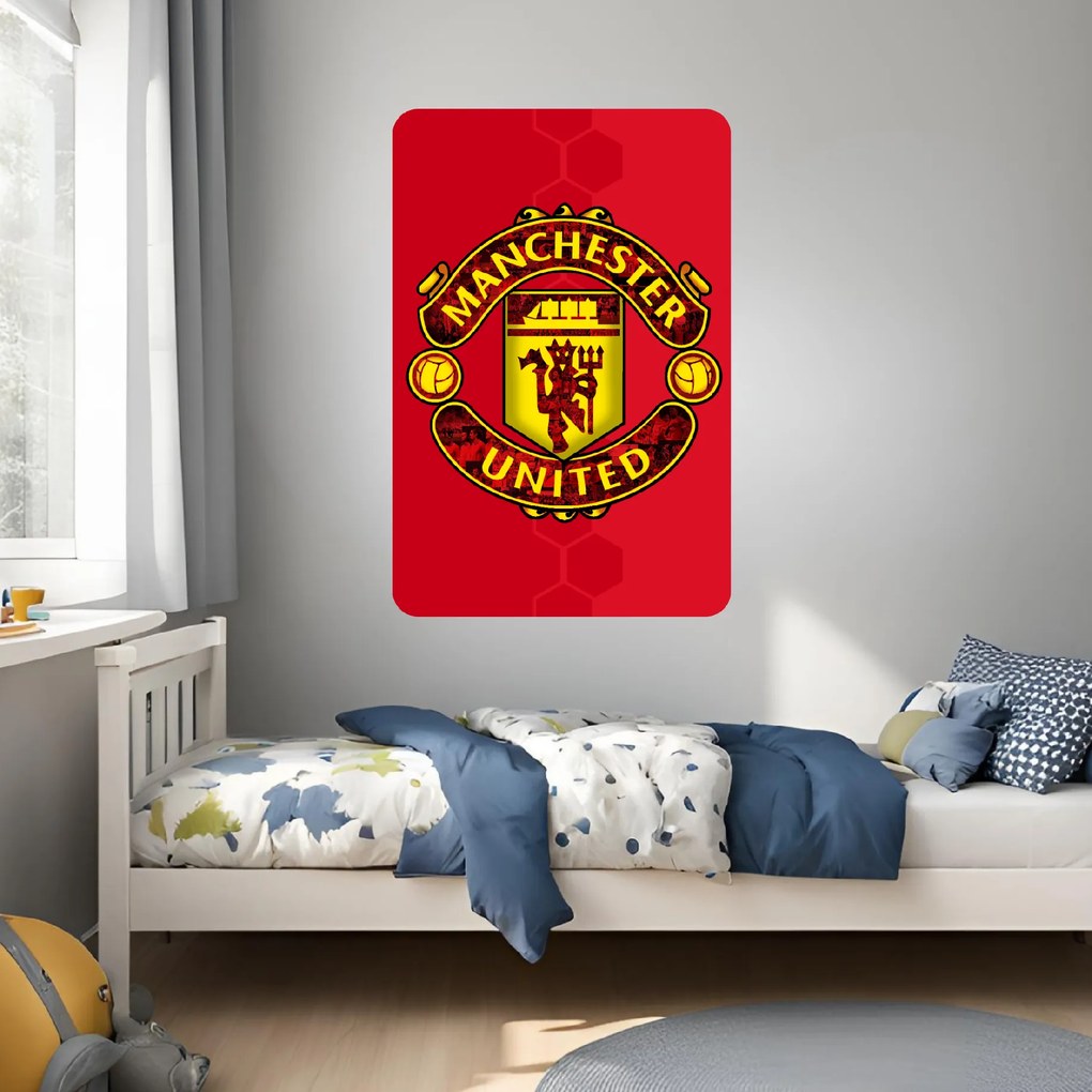 60x90cm Manchester United FC - textilná nálepka na stenu