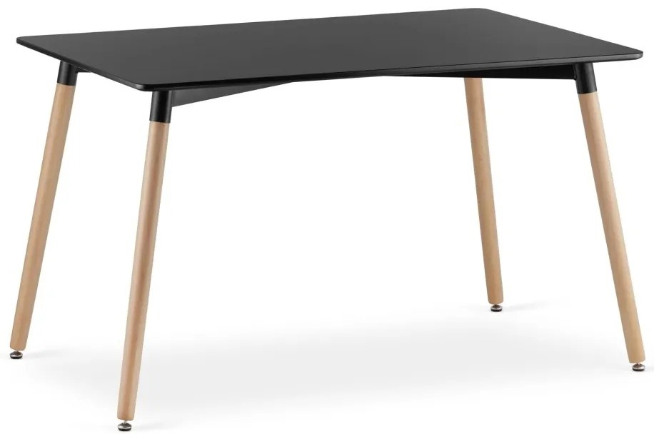 Jedálenská súprava 1 + 4, čierny stôl ADRIA 120x80 cm + čierna zamatová stolička ASTI s čiernymi nohami