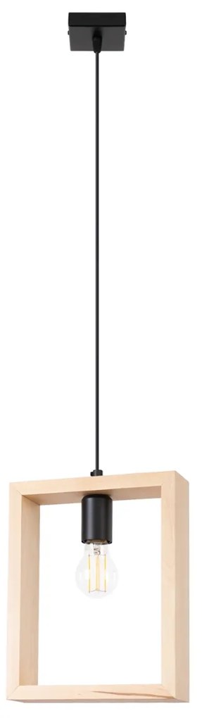 Závesné svietidlo Aries, 1x drevené tienidlo