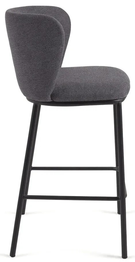 Tmavosivá barová stolička (výška sedadla 65 cm) Ciselia – Kave Home