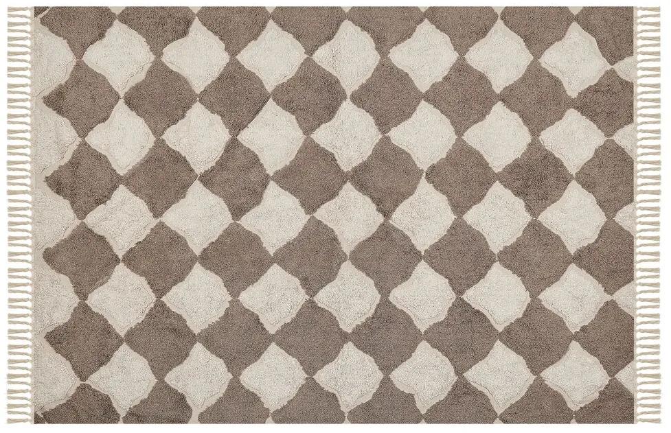 Bavlnený koberec 140 x 200 cm hnedá/béžová SINOP Beliani