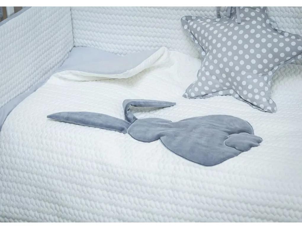 5-dielne posteľné obliečky Belisima Králiček 100/135 bielo-sivé