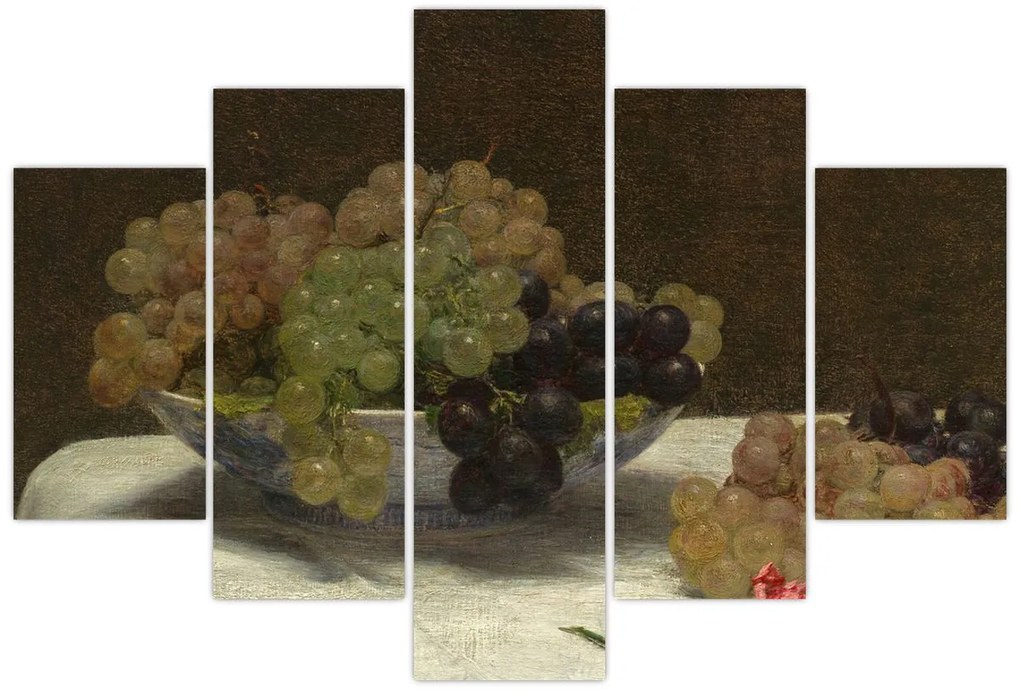 Obraz - Henri Fantin-Latour, Still Life with Grapes and a Carnation, reprodukcia (150x105 cm)