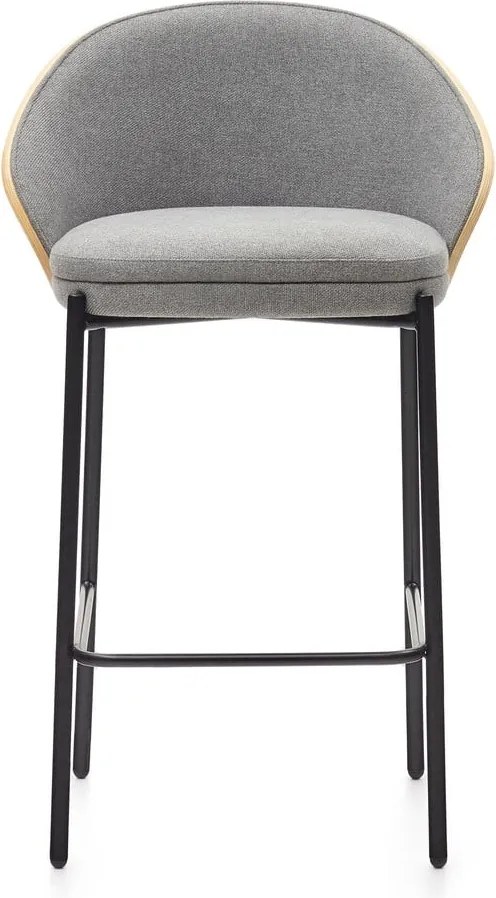 Sivá/v prírodnej farbe barová stolička (výška sedadla 65 cm) Eamy – Kave Home