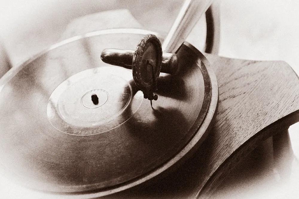Samolepiaca fototapeta starožitný gramofón - 225x150