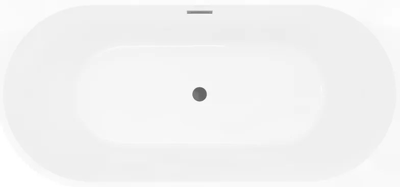 Mexen Silo, rohová voľne stojaca ryhovaná vaňa, pravá, 170 x 80 cm, biela-čierna, grafitový prepad, 52891708075P-95