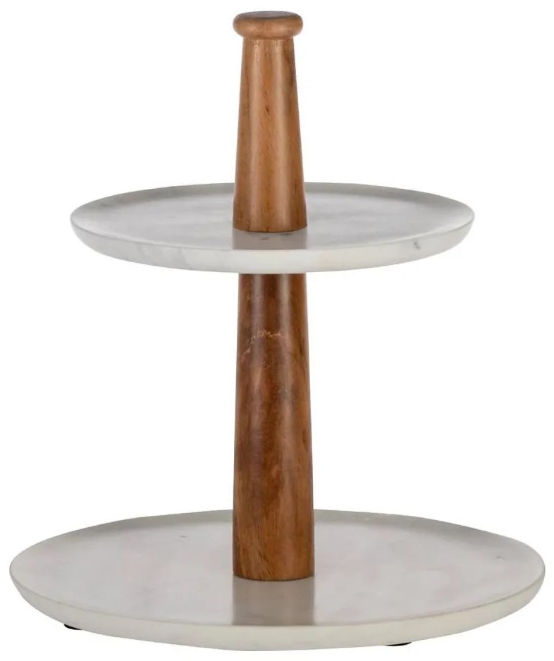 Eglo 427261 - Servírovací stojan MAKILALA 28x25,5 cm drevo/mramor