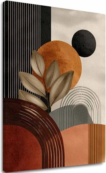 Obraz na plátne Béžovo-hnedé Tvary - Geometrický Motív