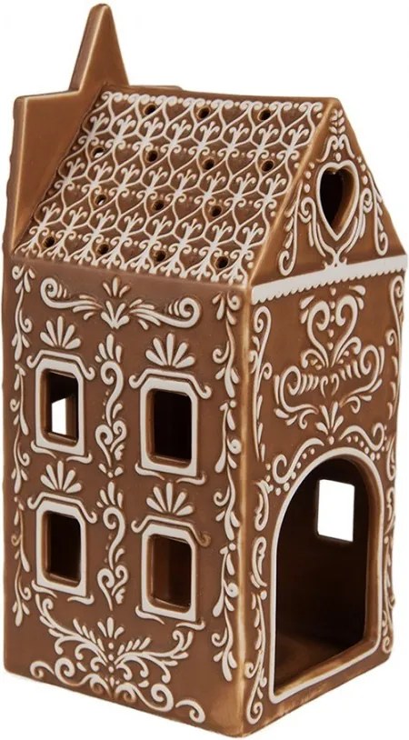Porcelánový svietnik perníková chalúpka Gingerbread House - 7*7*17 cm