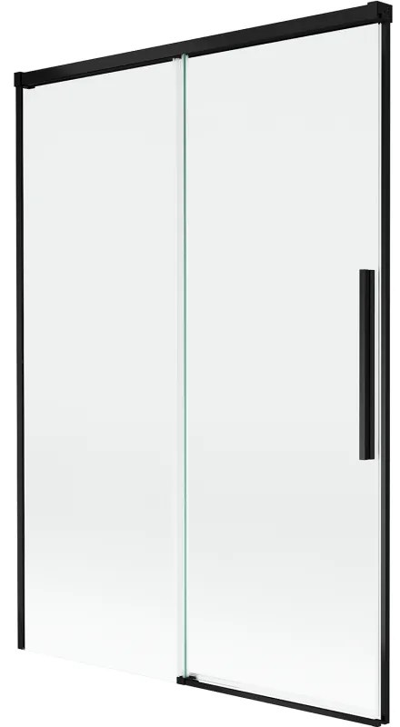 Mexen Rox, 2-krídlová posuvná vaňová zástena 120 x 150 cm, 8mm číre sklo, čierny matný profil, 8C9-120-001-70-00