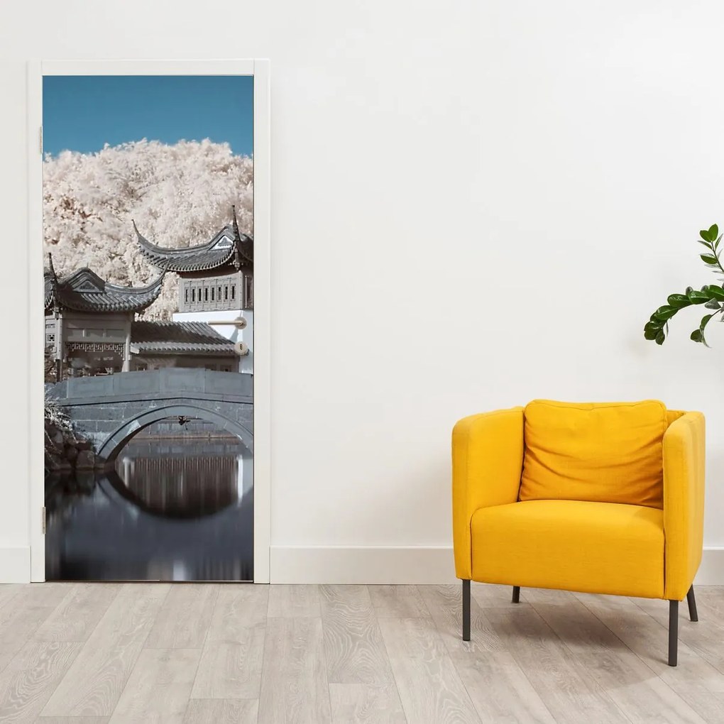 Fototapeta na dvere - Rozkvitnuté stromy v Ázii (95x205cm)