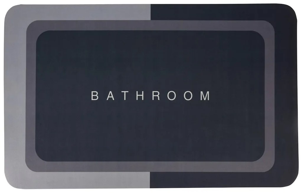 Bathroom Solutions Predložka do kúpeľne Bathroom, 50x80 cm, sivá/čierna