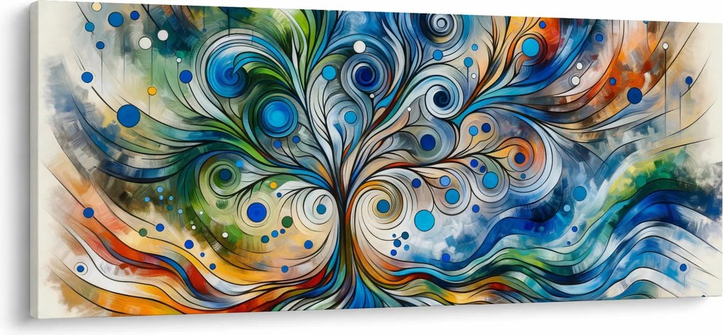 Obraz – Farebný energetický strom (120x50 cm)