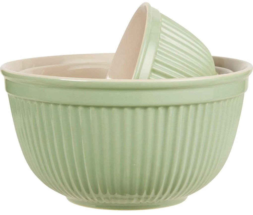 IB Laursen Zelené keramické misky MYNTE WASABI, set 3 ks