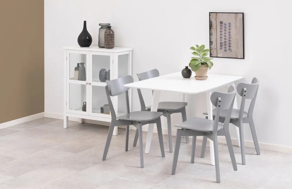 Jídelní židle Roxby z kaučukového dřeva šedá