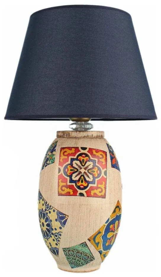 Stolná lampa RAMZES 1xE27/40W/230V modrá/béžová