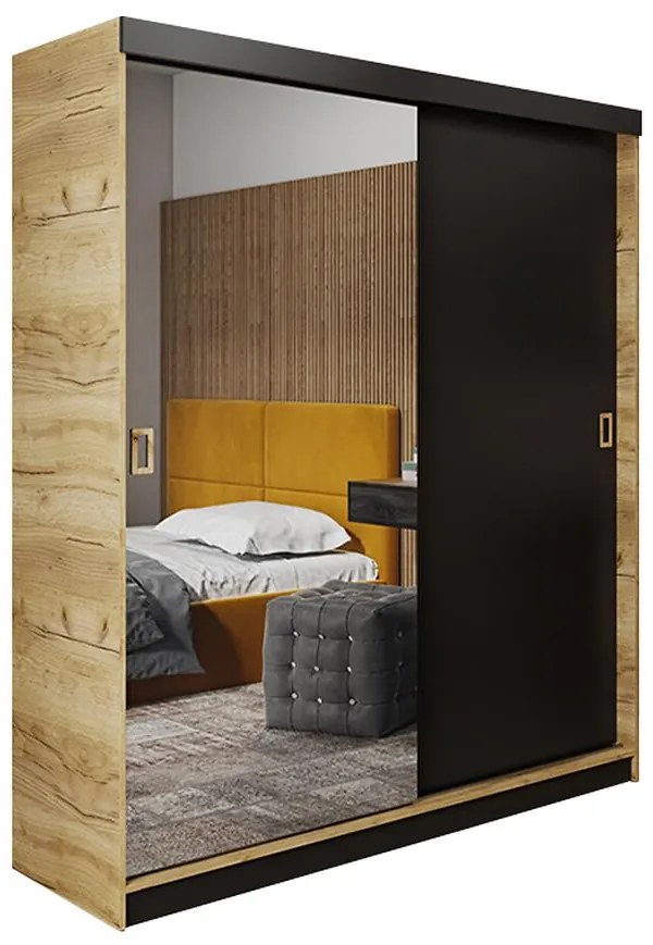 Skriňa Retro 138 1L craft/ Dvierka čierna