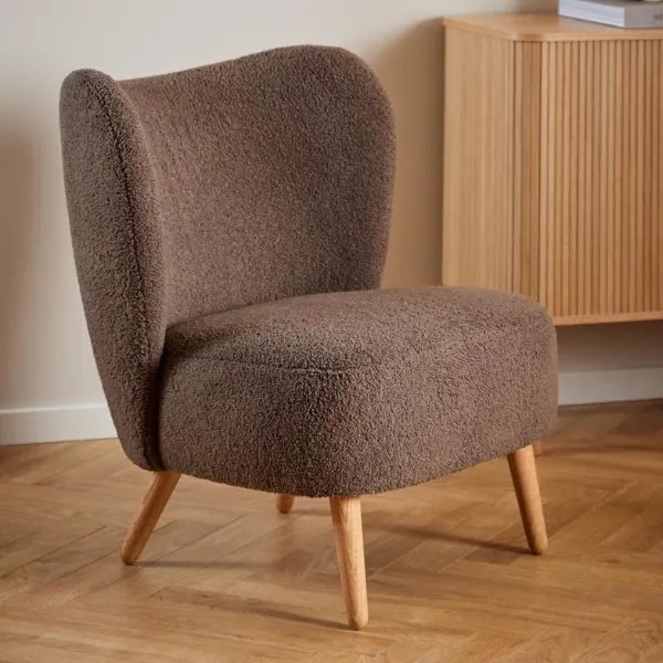 Designové lounge křeslo Elmont hnědé