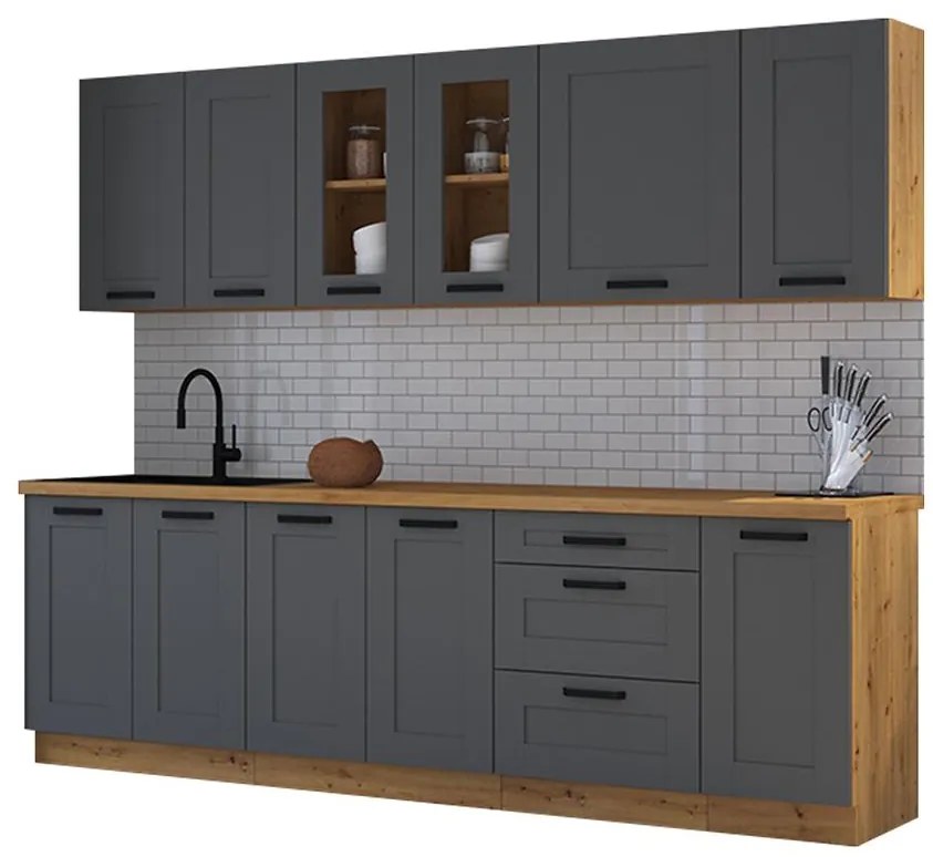 Kuchynská linka Luna dustgrey/artisan 260 bez dosku