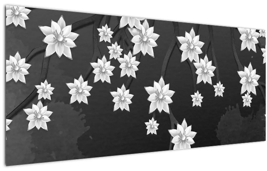 Obraz - Kvety na vetvách (120x50 cm)