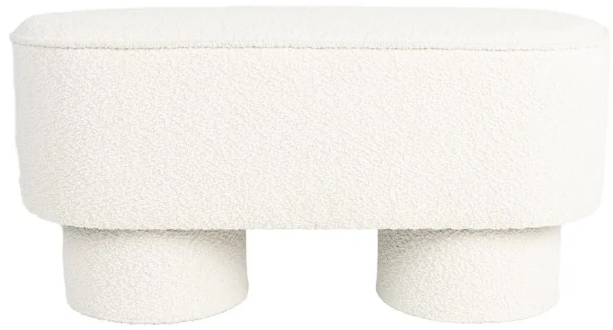 Biela lavica z textílie buklé Marcos – White Label