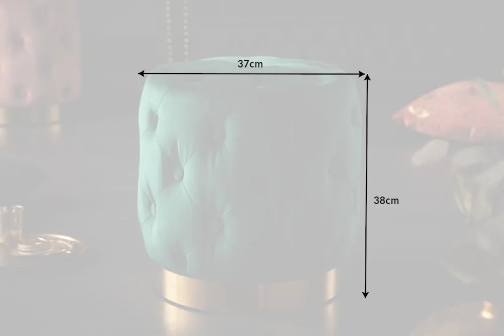 Dizajnová taburetka Rococo 37 cm tmavozelená