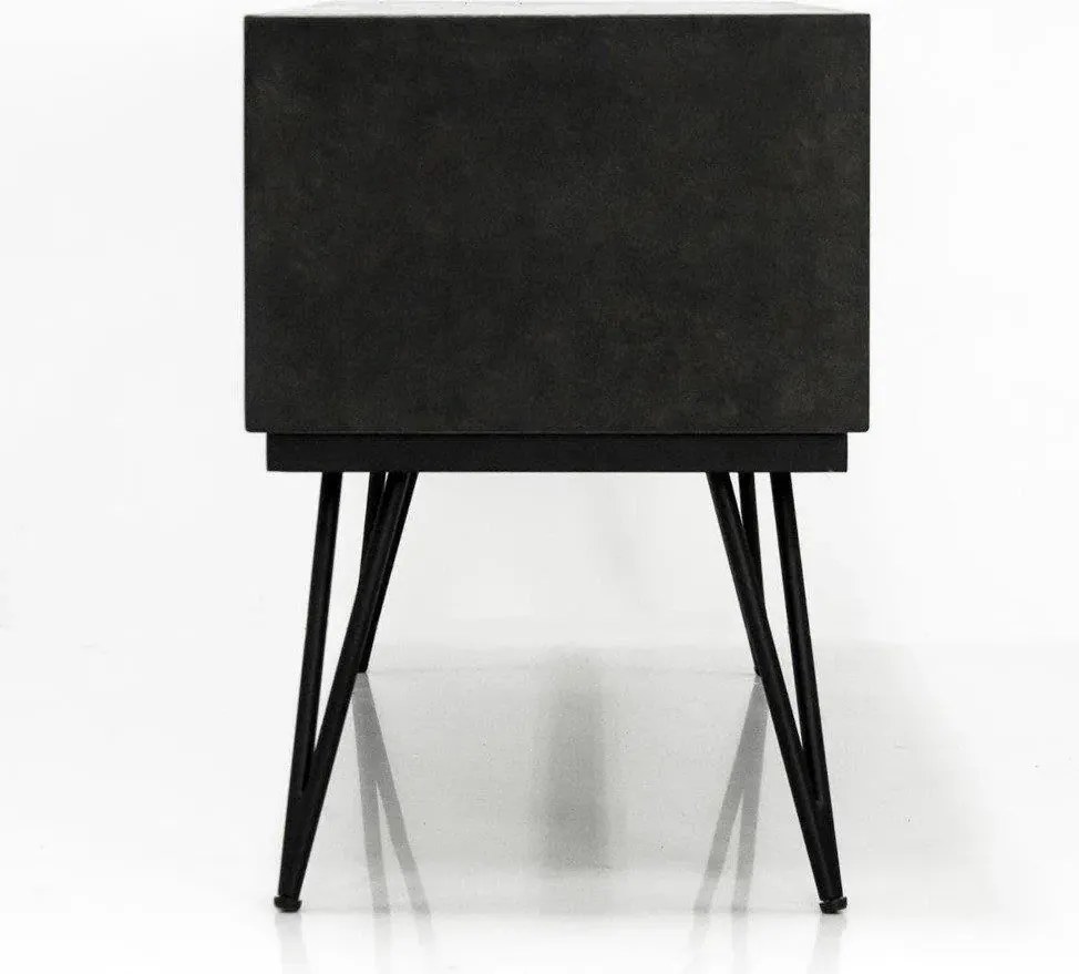 TV stolík Adesso 150 cm z masívu čierny/hnedý