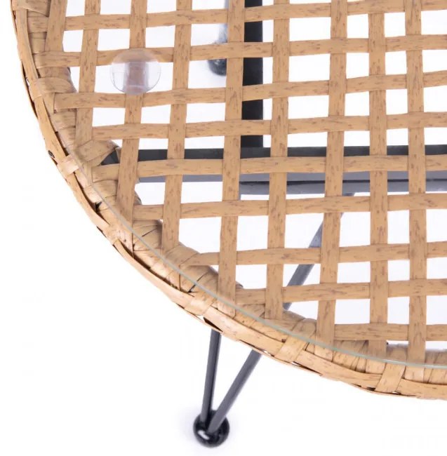 Set nábytku LEUCA boho pletený prírodný s dvoma vankúšmi SS22 818795