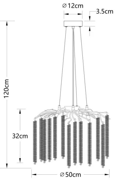 Globo 64137-6 - LED závesný luster LAVERNE na lankách 6xG9/8W/230V