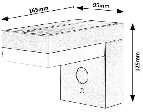 Rabalux 77009 - LED Solárne svietidlo so senzorom ZREBAR LED/6W/3,7V IP44