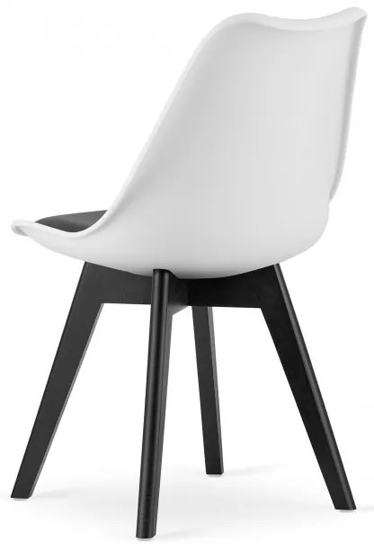 Set troch jedálenských stoličiek MARK - bielo/čierny (čierne nohy) (3ks)