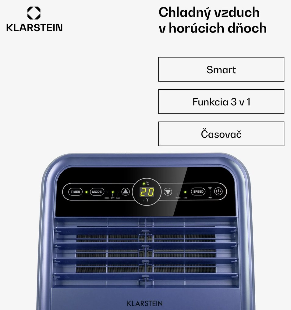 Klarstein Metrobreeze New York Smart 7k, mobilná klimatizácia, 7000 BTU/2,1 kW, A, diaľkový ovládač
