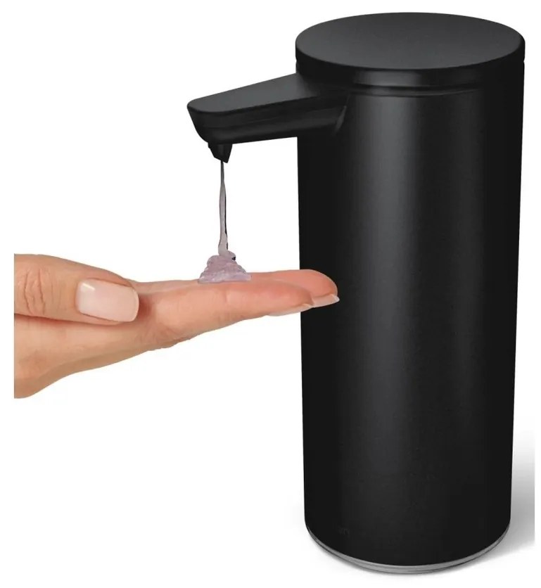 Simplehuman Bezdotykový dávkovač mydla 266 ml, dobíjací, matná čierna oceľ