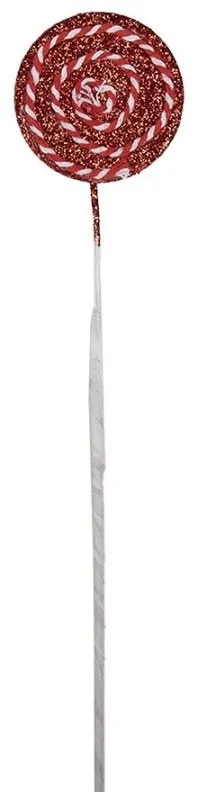Bielo-červený vianočný zápich lízanky Lollipop - 6*2*40 cm