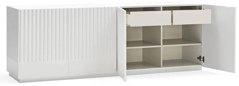 Biely príborník Teulat Doric, šírka 200 cm